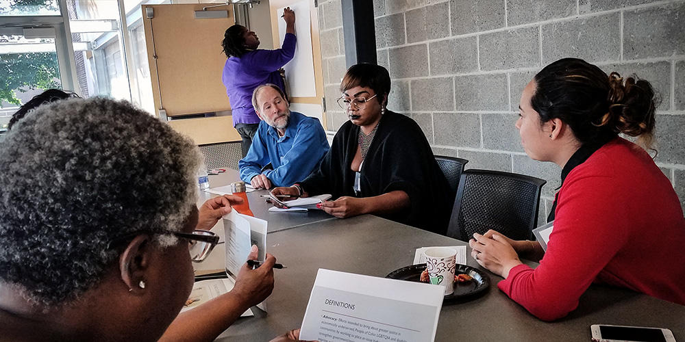 To generate ideas and reactions to the proposed Social Justice Fund, the design committee facilitated a community feedback session in Oct. 2017.
